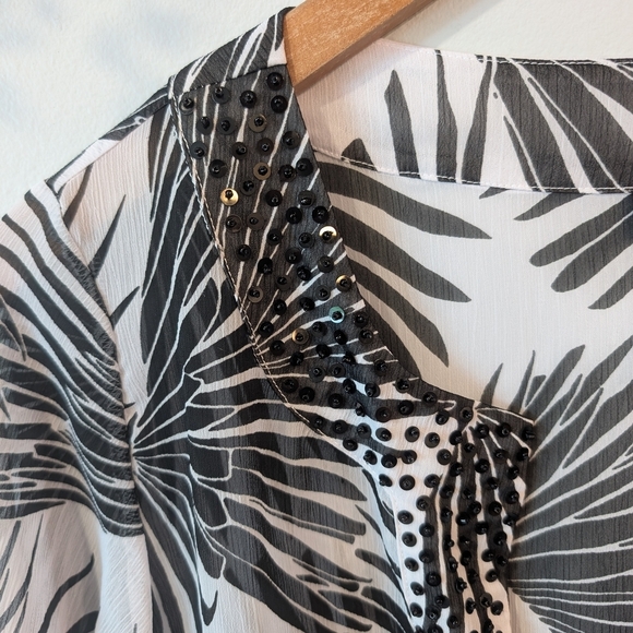 Tommy Bahama Palm Print Swim Cover Up Size Small - Picture 2 of 10